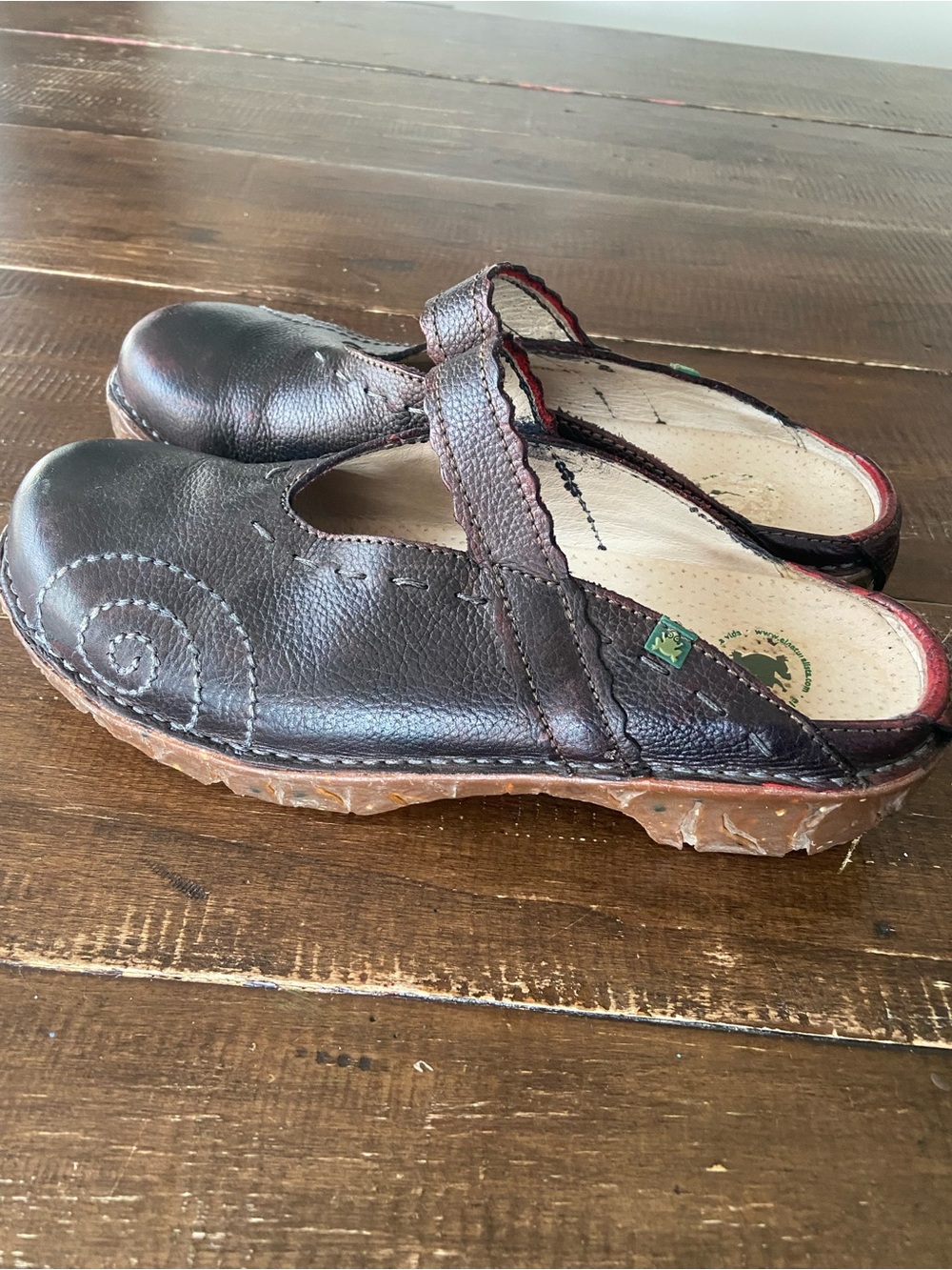 El Naturalista Yggdrasil 096 Leather Mules Clogs Brown EU 40 fits US 9, 9.5